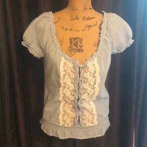 Stripes and Lace Top